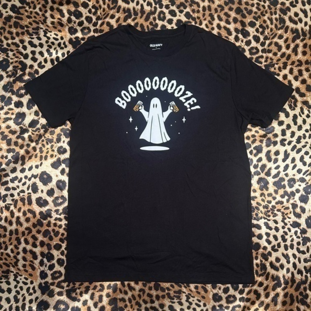 Halloween “Booooooze” Ghost Graphic T Shirt